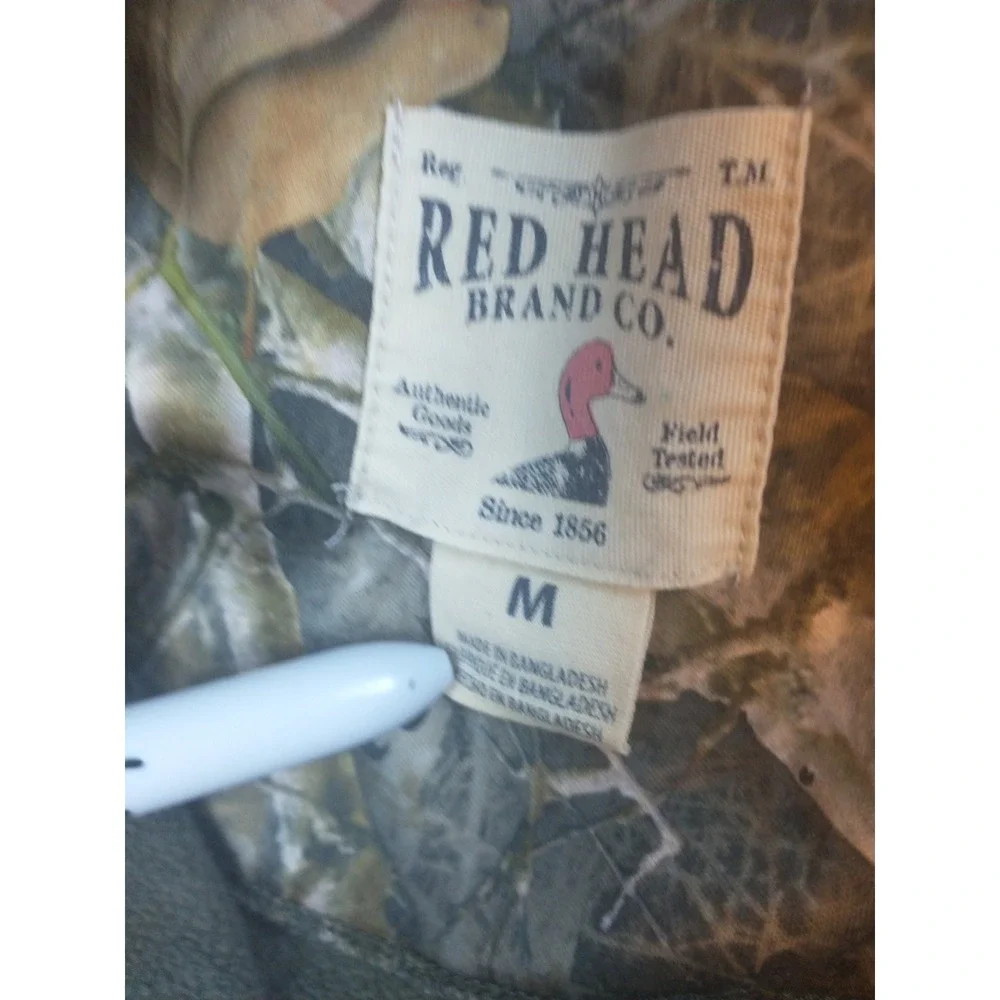 RedHead Mens True Timber Camo Quarter Zip Fleece Pullover Jacket Medium Brown